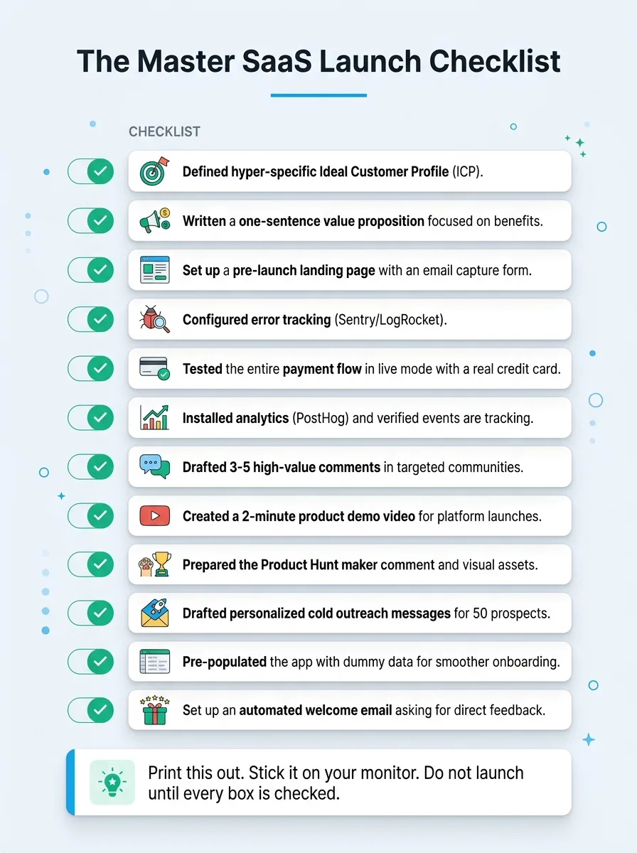The Master SaaS Launch Checklist