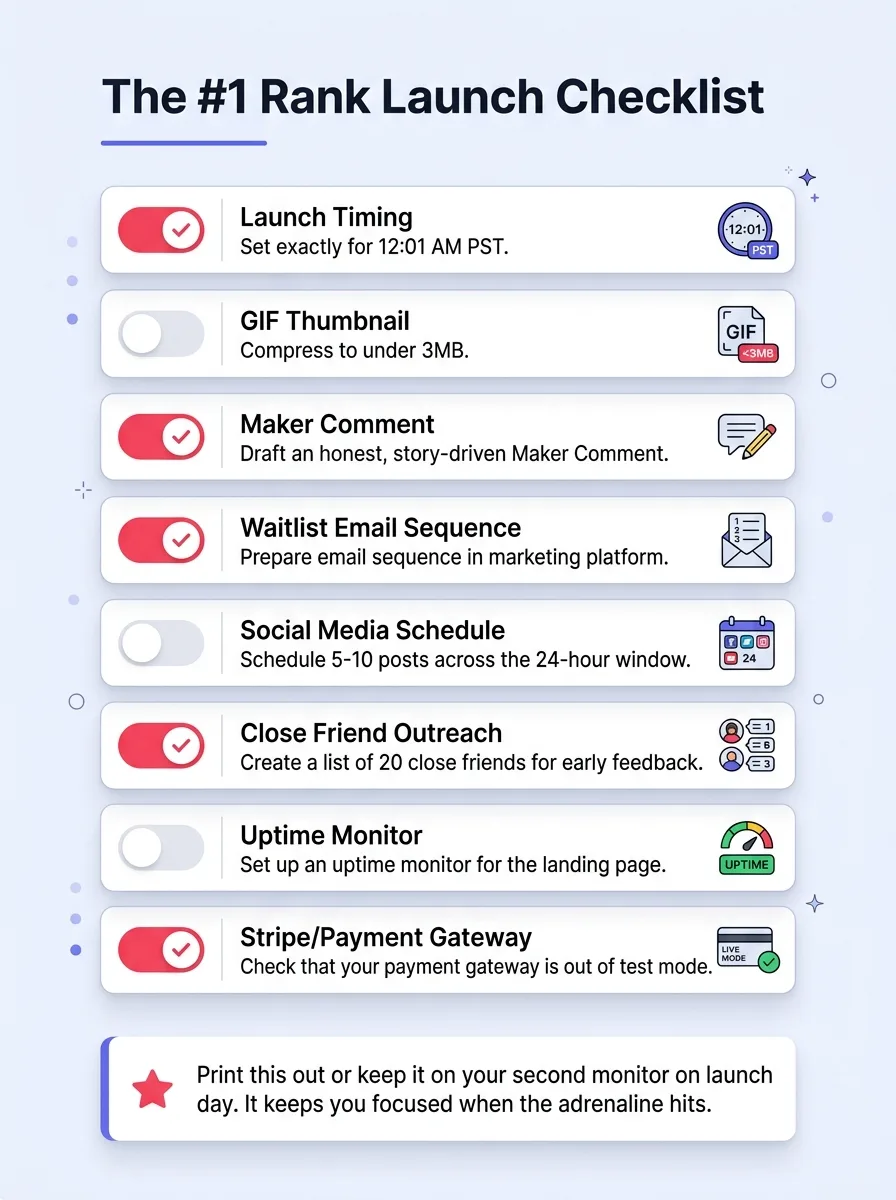 The #1 Rank Launch Checklist