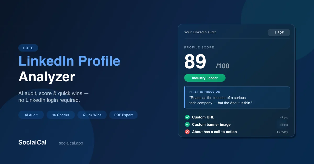LinkedIn Profile Analyzer — Free AI Audit & Score — WeekHack